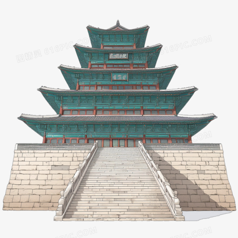 中国古代卡通风格建筑元素
