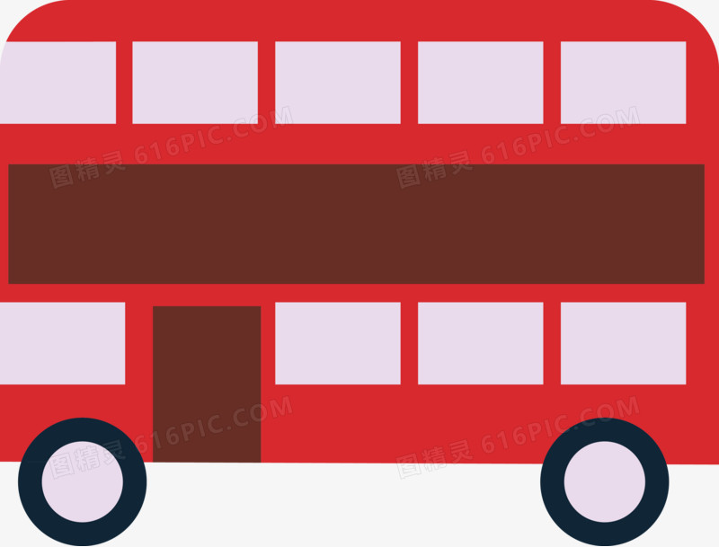 红色巴士矢量图