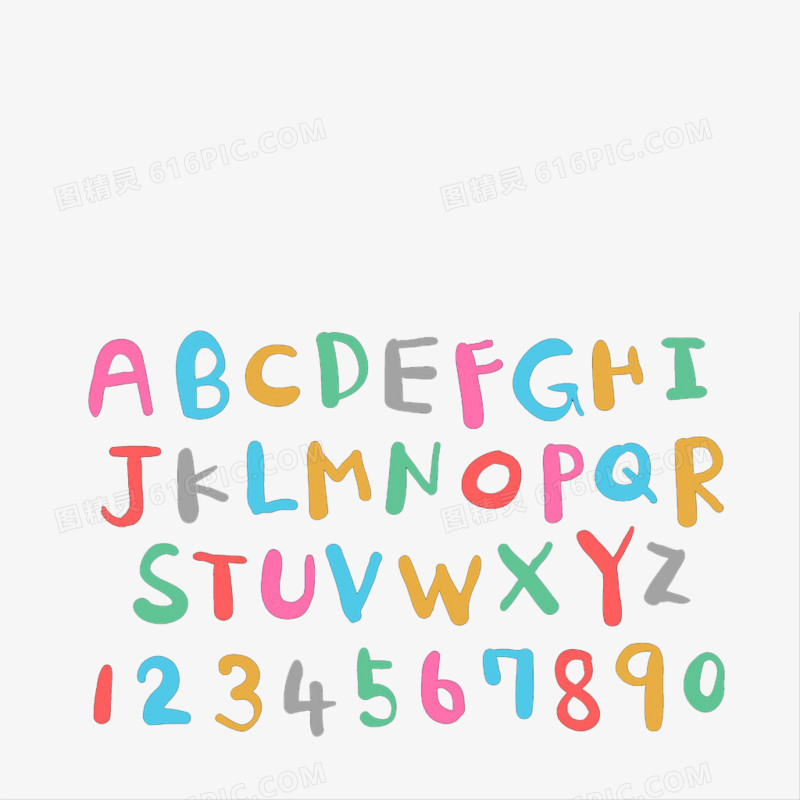 彩色字母与数字