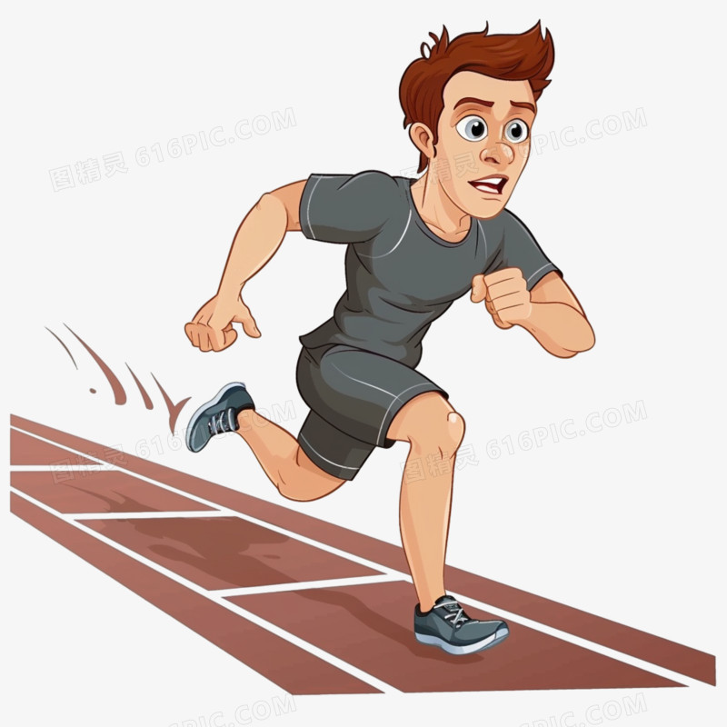 单人跑道小场景运动免抠元素