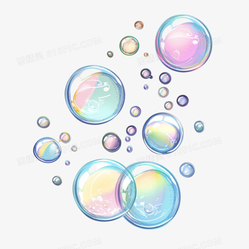 绚丽气泡漂浮物免抠元素