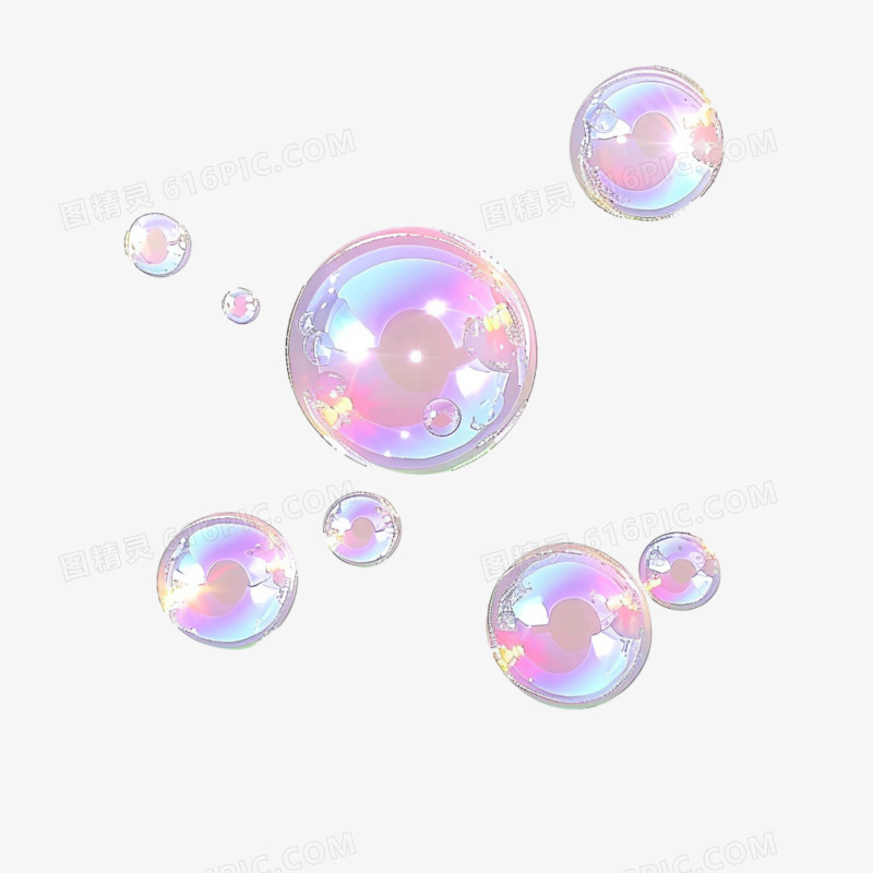 气泡吹泡泡漂浮物免抠元素