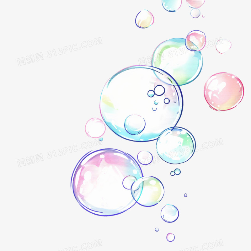 吹泡泡气泡漂浮物免抠元素