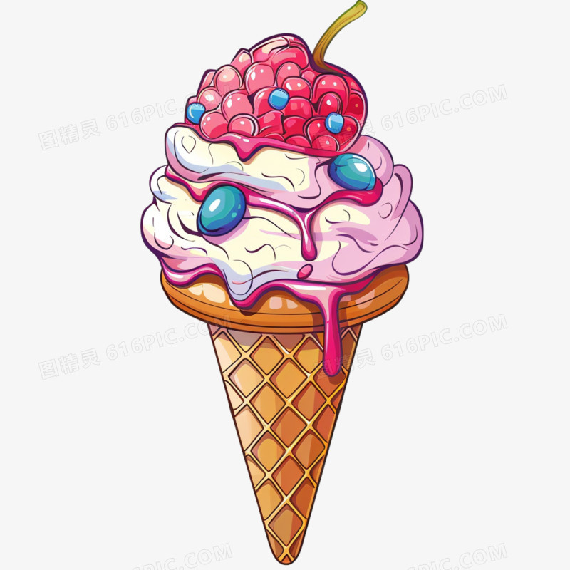 冰爽冰淇淋夏天美食免抠元素