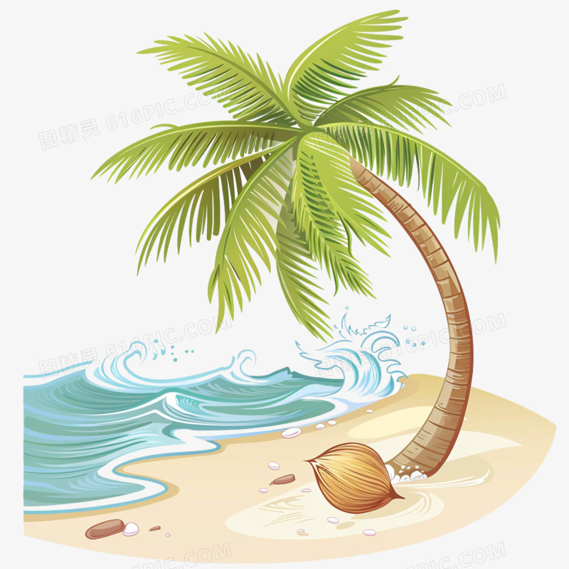 卡通的椰子树手绘元素