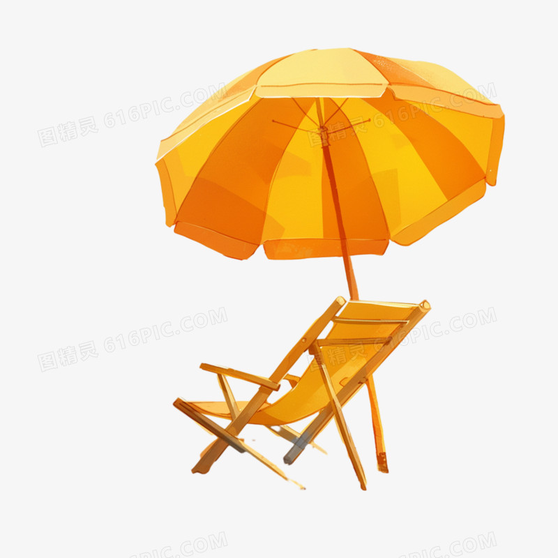 夏日遮阳躺椅免抠元素