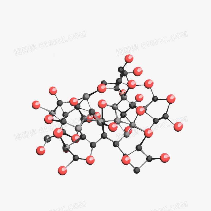 插画风医疗分子结构免抠元素