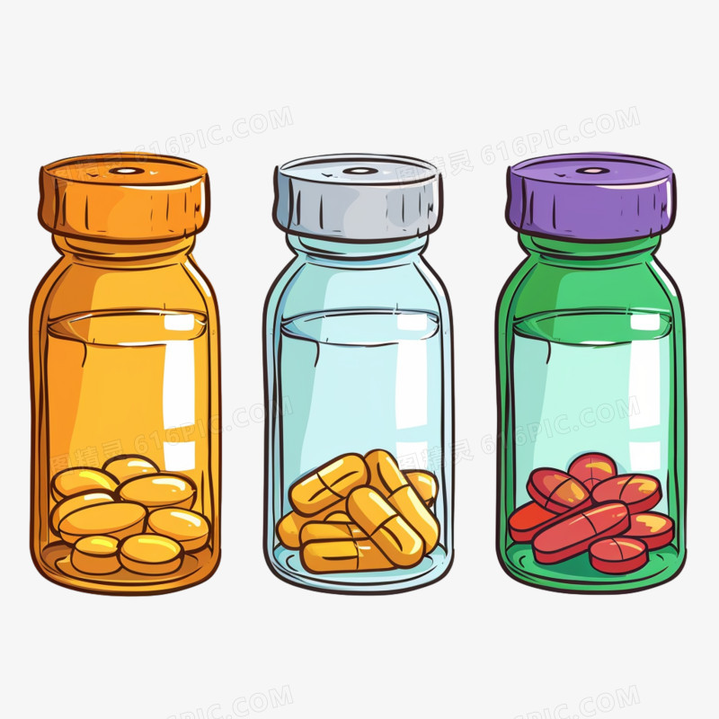 药丸医疗瓶子免抠元素