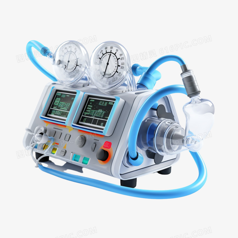 3D医疗器材呼吸机医院免抠元素