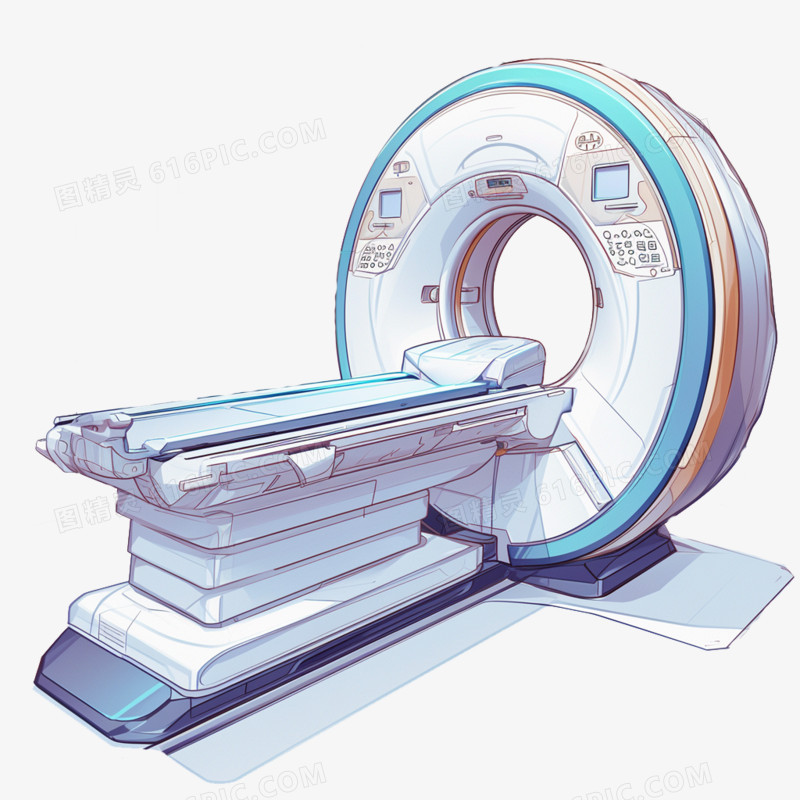 插画风医疗设备CT免抠元素