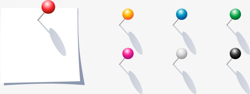 矢量彩色图钉元素