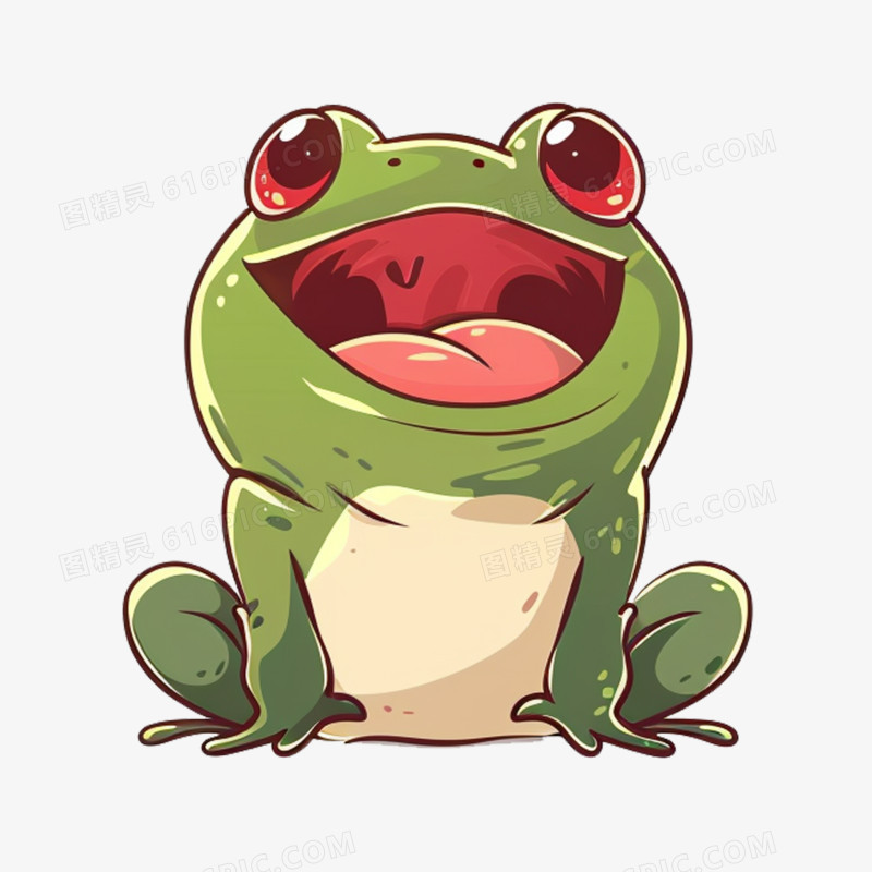 卡通风格可爱的青蛙元素
