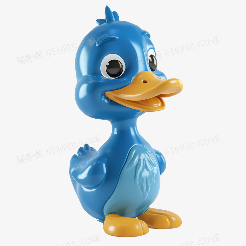 3D卡通风格可爱的鸭子