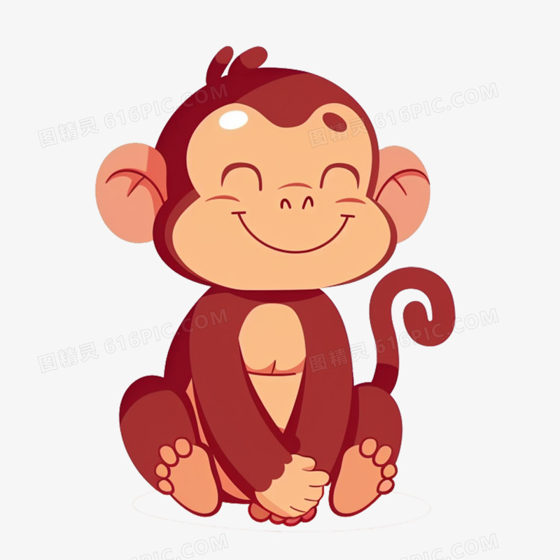 卡通风格可爱的猴子元素