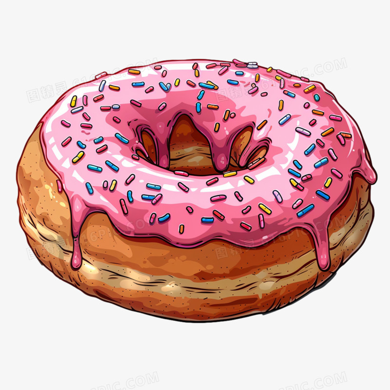插画甜甜圈美食甜品免抠元素