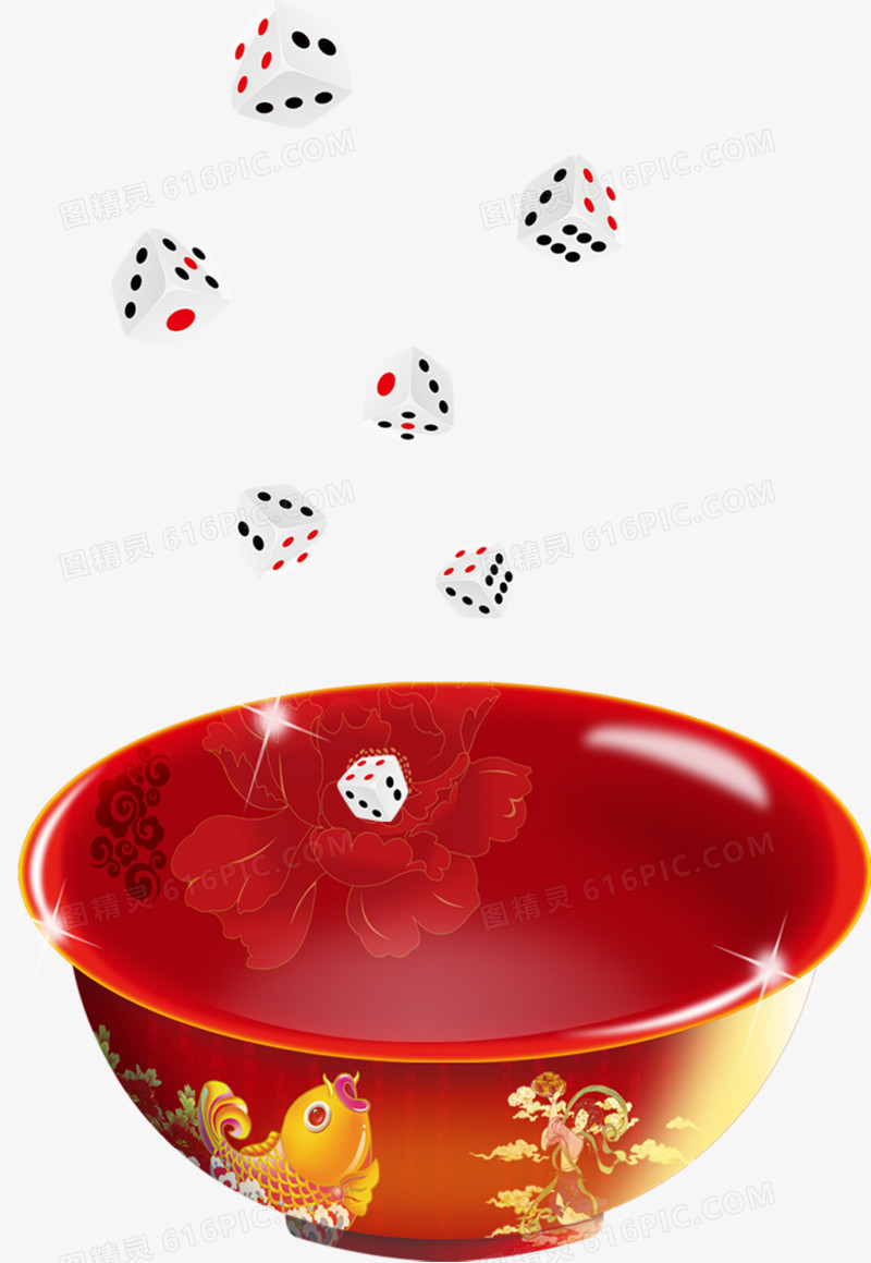 红色瓷碗筛子图片