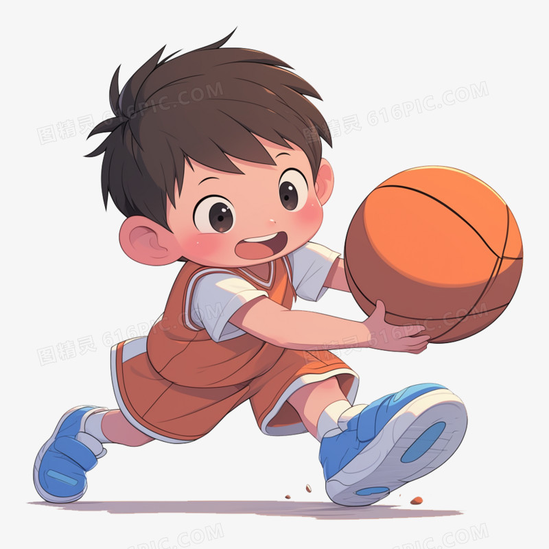 卡通风教育篮球兴趣班免抠元素
