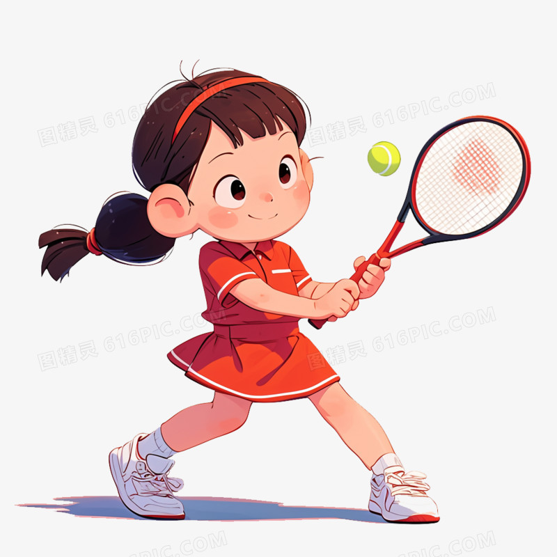 卡通风教育兴趣班网球课免抠元素