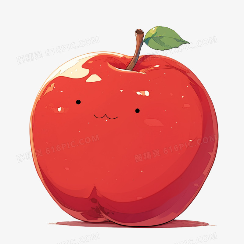 卡通风拟人水果红苹果免抠元素