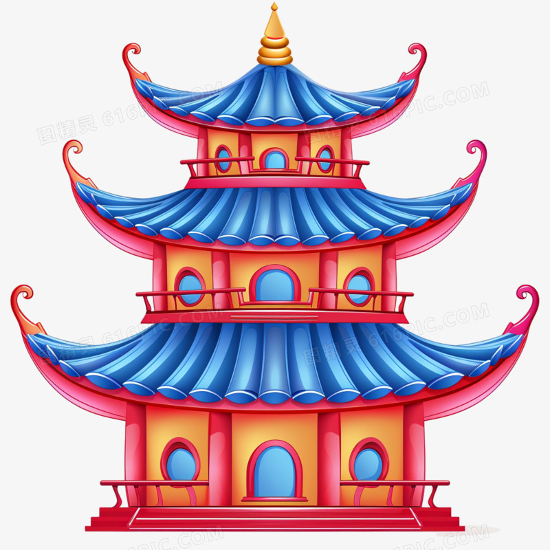 中国古风建筑塔免抠元素
