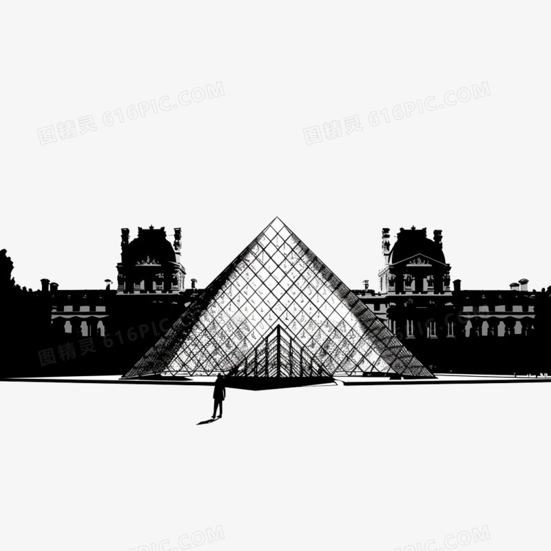 法国卢浮宫的剪影