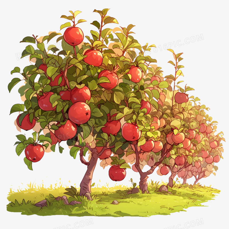 卡通风农业苹果园免抠元素