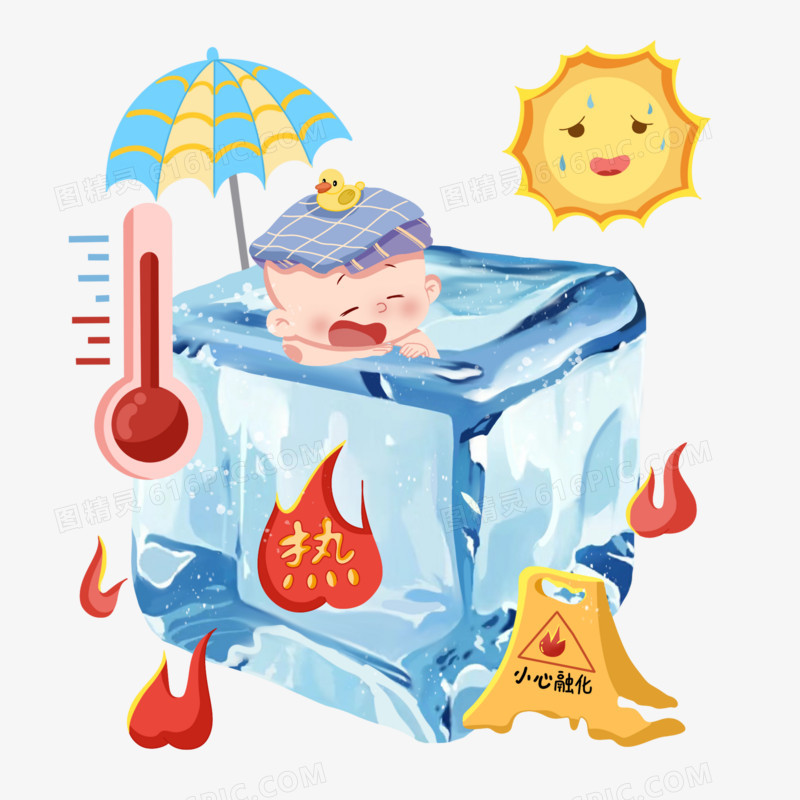 高温创意场景免抠元素
