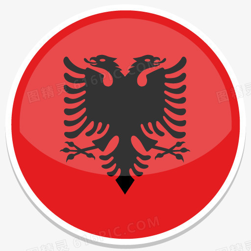 阿尔巴尼亚平圆世界国旗图标集