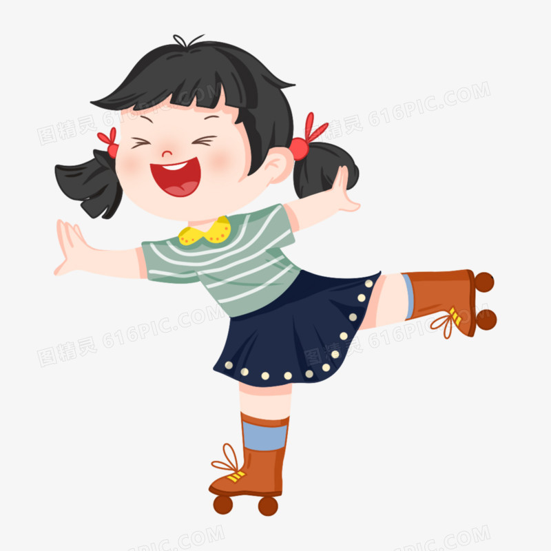 一组儿童体育课运动免抠元素合集四
