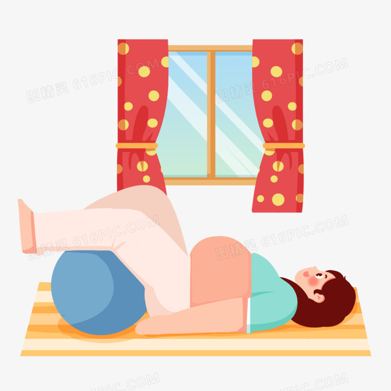 一组创意插画怀孕母亲妈妈合集元素五