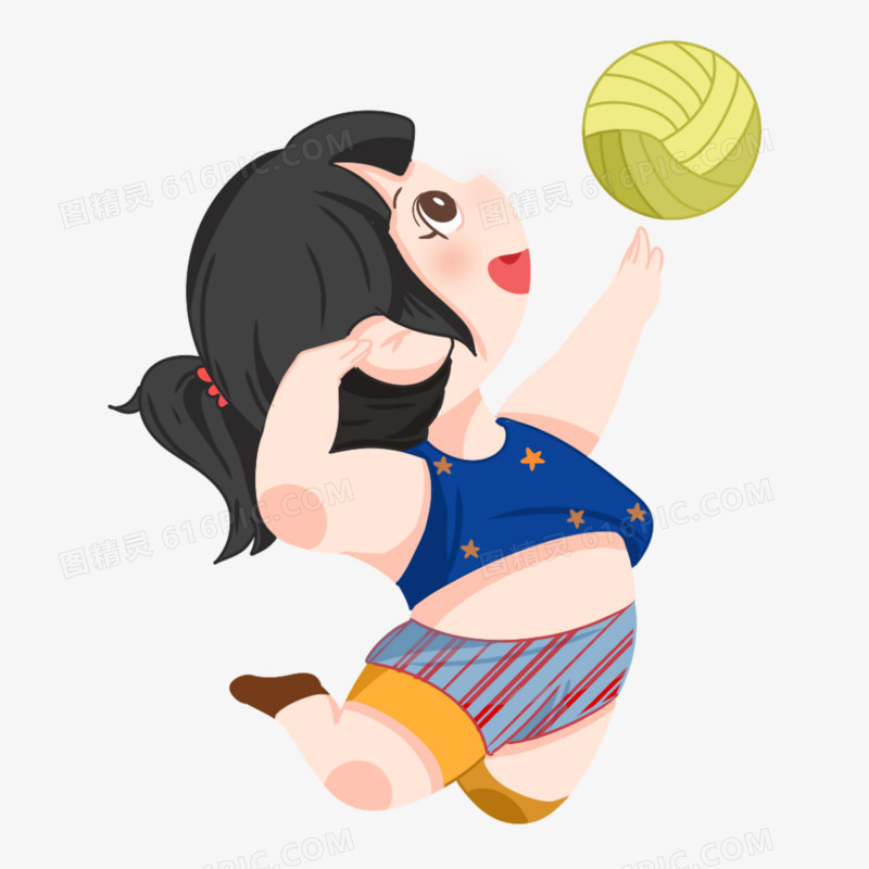 一组儿童体育课运动免抠元素合集三