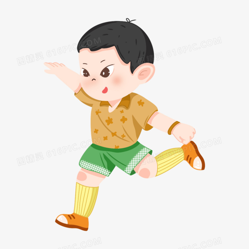 一组儿童体育课运动免抠元素合集六