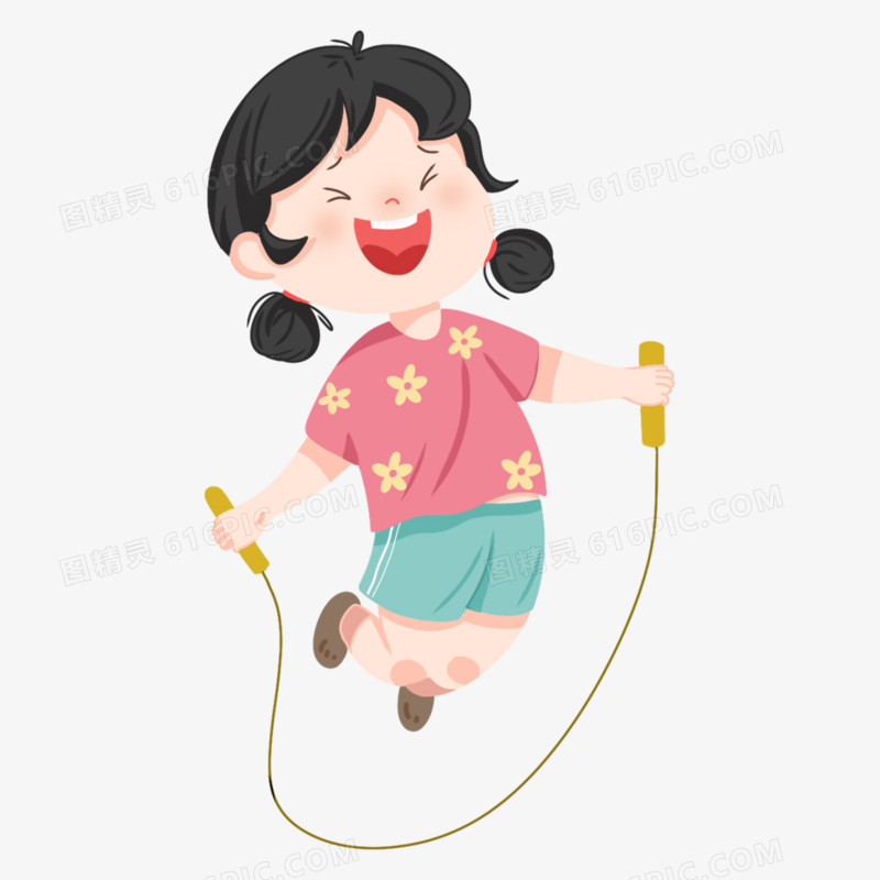 一组儿童体育课运动免抠元素合集五