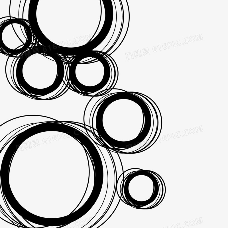 黑色线条圆环背景矢量素材