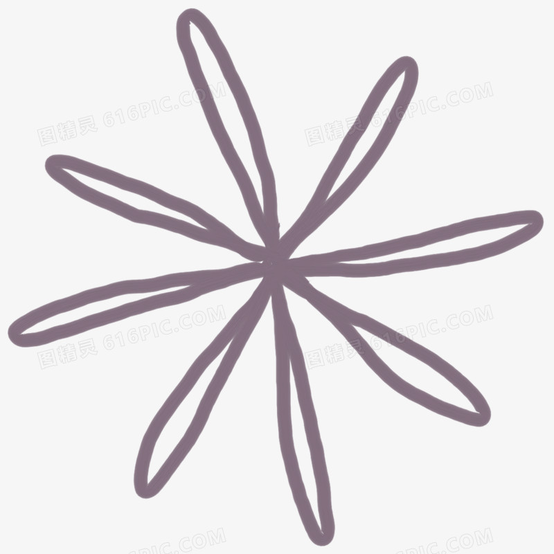 线条边框素材 手绘花朵 装饰线条 紫色 