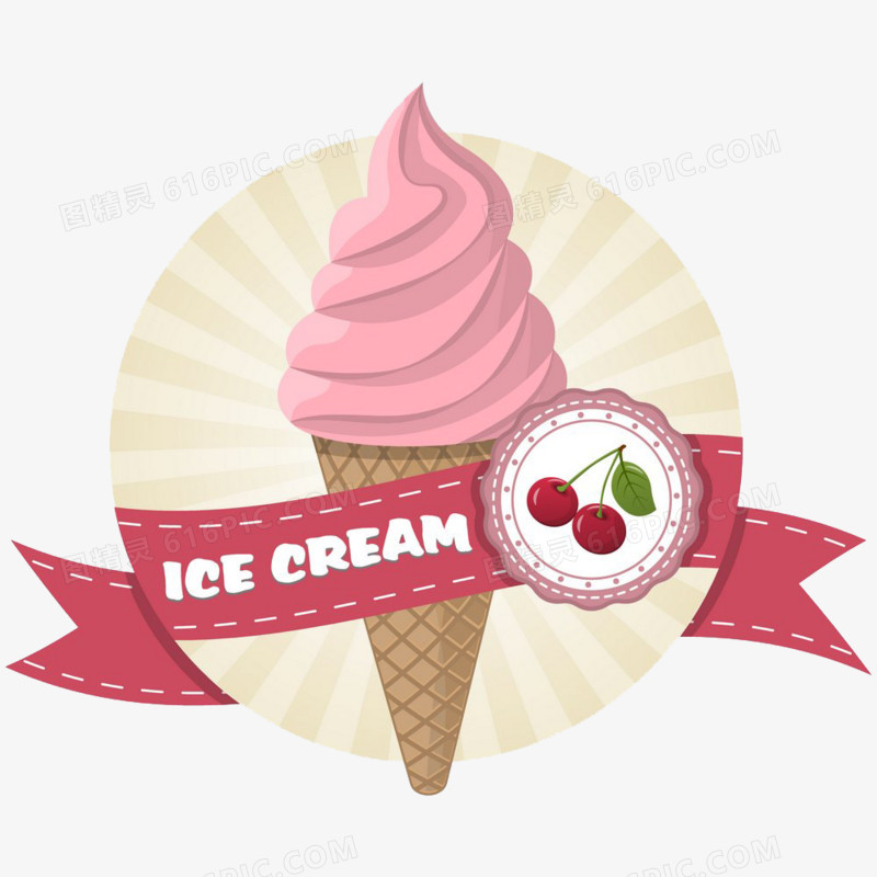 卡通樱桃冰淇
