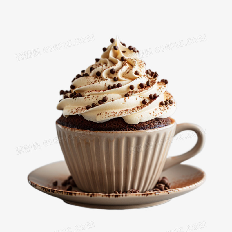 实拍糕点杯子里的巧克力奶油蛋糕免抠元素