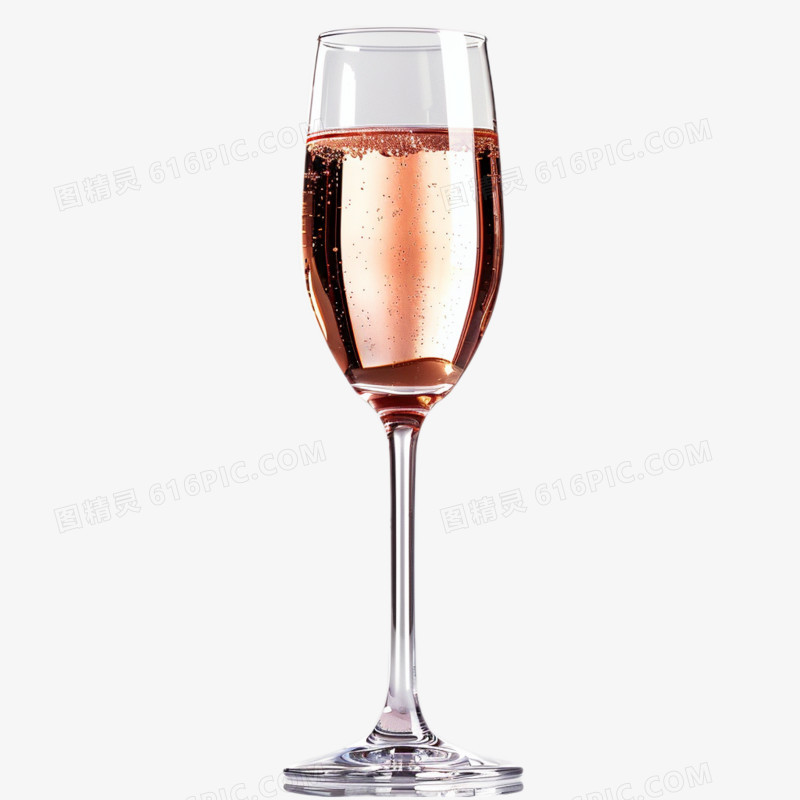 实拍饮品一杯粉色气泡酒免抠元素