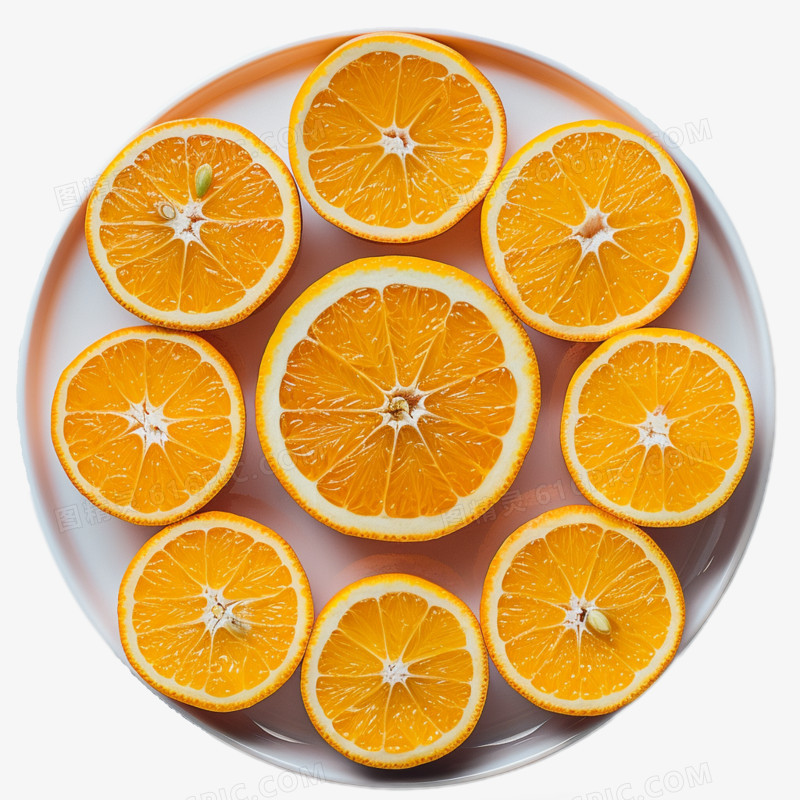 实拍水果一盘橙子免抠元素