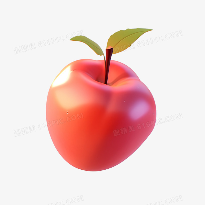 3D苹果水果免抠元素