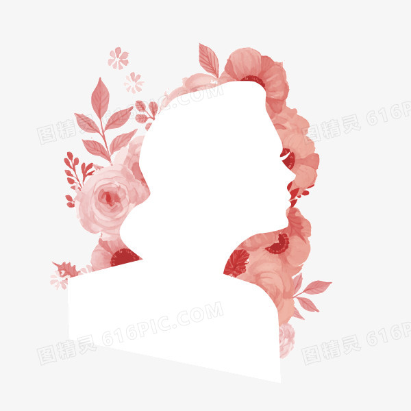 水彩 淡彩 女性剪影