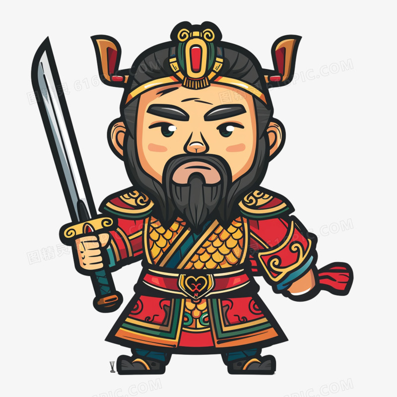 Q版古代武将将军元素