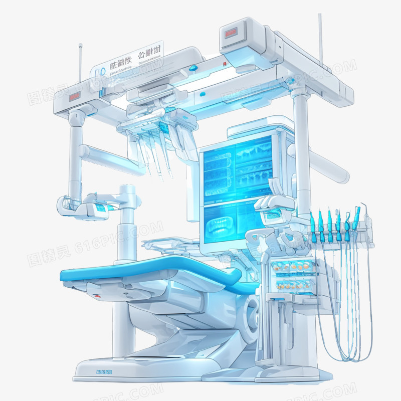 爱牙日一套牙科医疗设备免抠元素