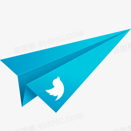 蓝色折纸纸飞机社会化媒体推特社会层面