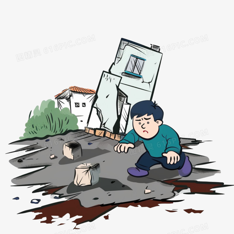 地震自然灾害免抠