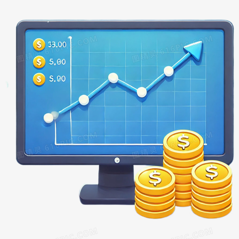 3d金融数据表格金币免抠元素