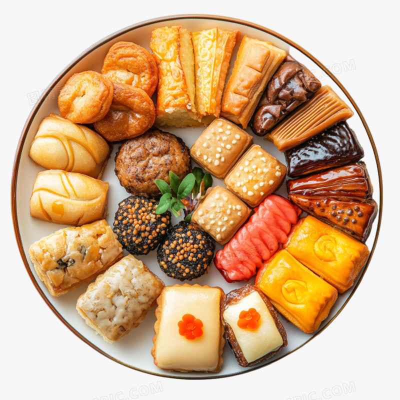 新年实拍春饼免抠元素