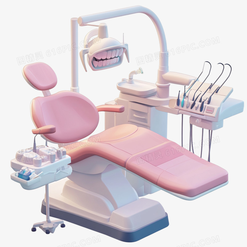 3D医疗器材洗牙床免抠元素