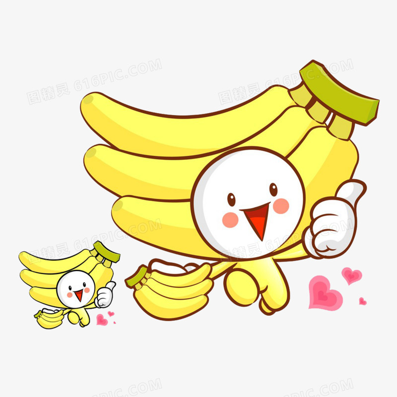 时尚创意可爱卡通儿童动漫香蕉水果趣味表情大拇指