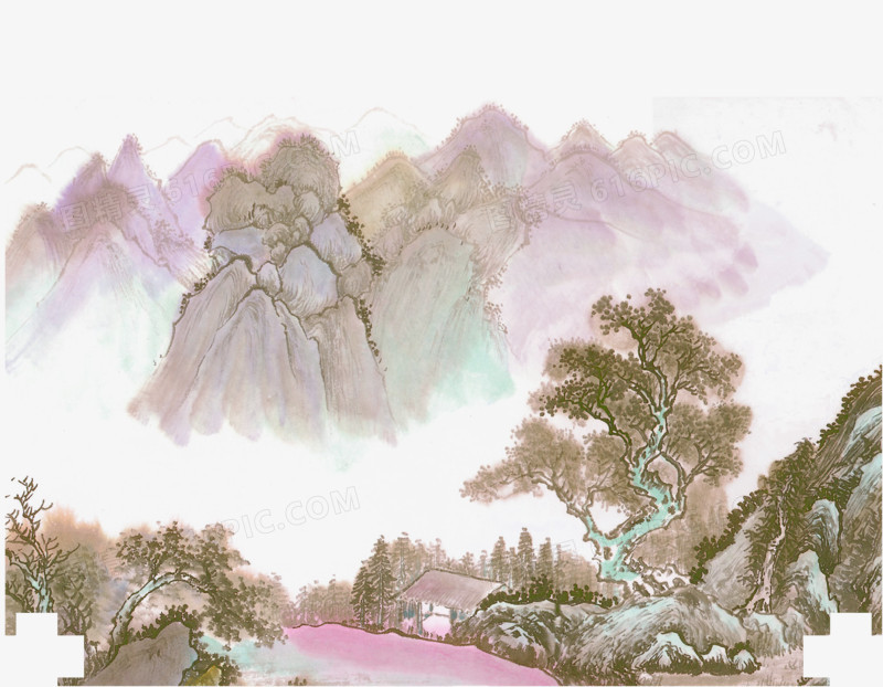 中式风格水墨画背景